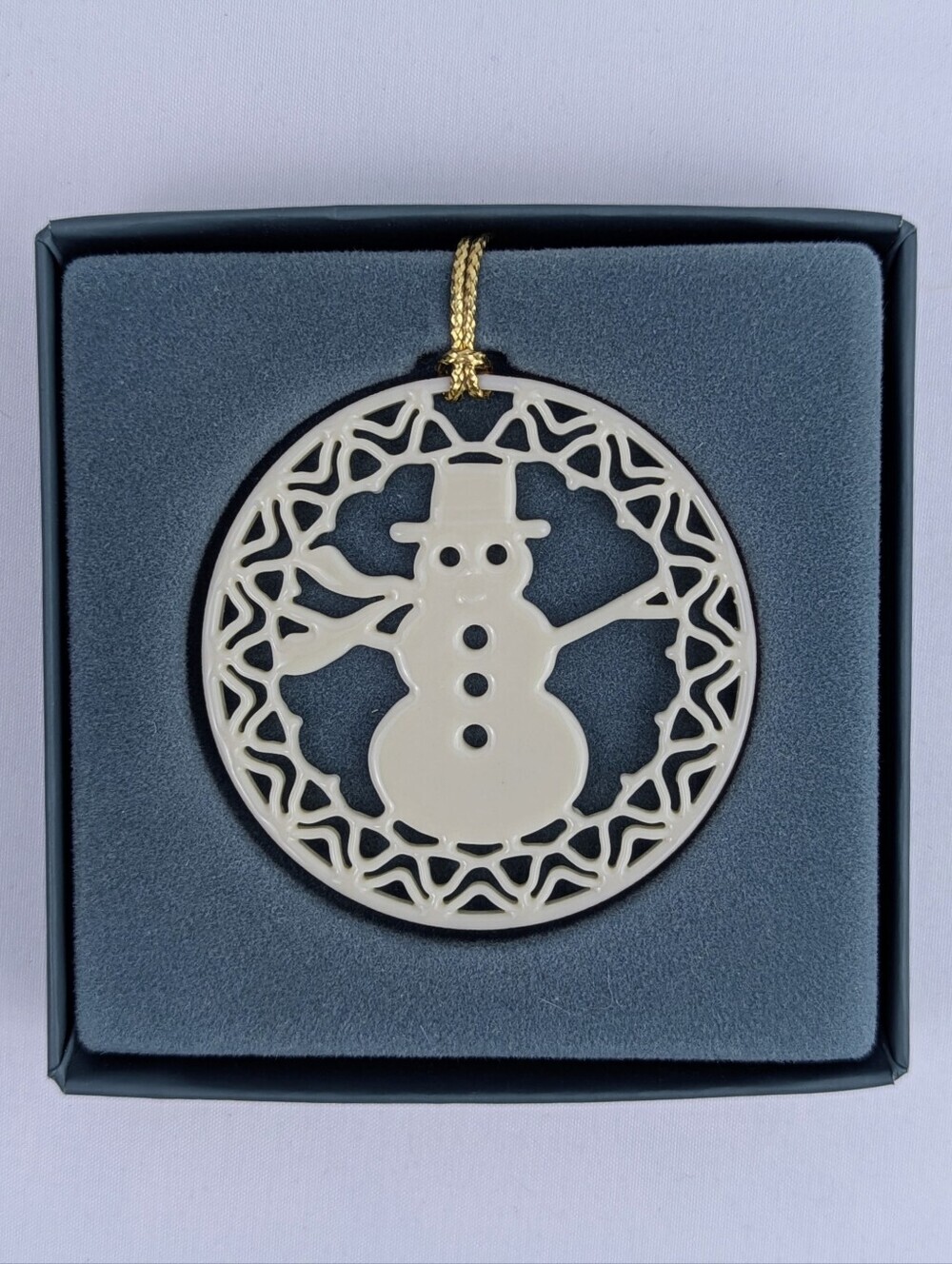 Lenox Yuletide Snowman Porcelain Holiday Christmas Ornament